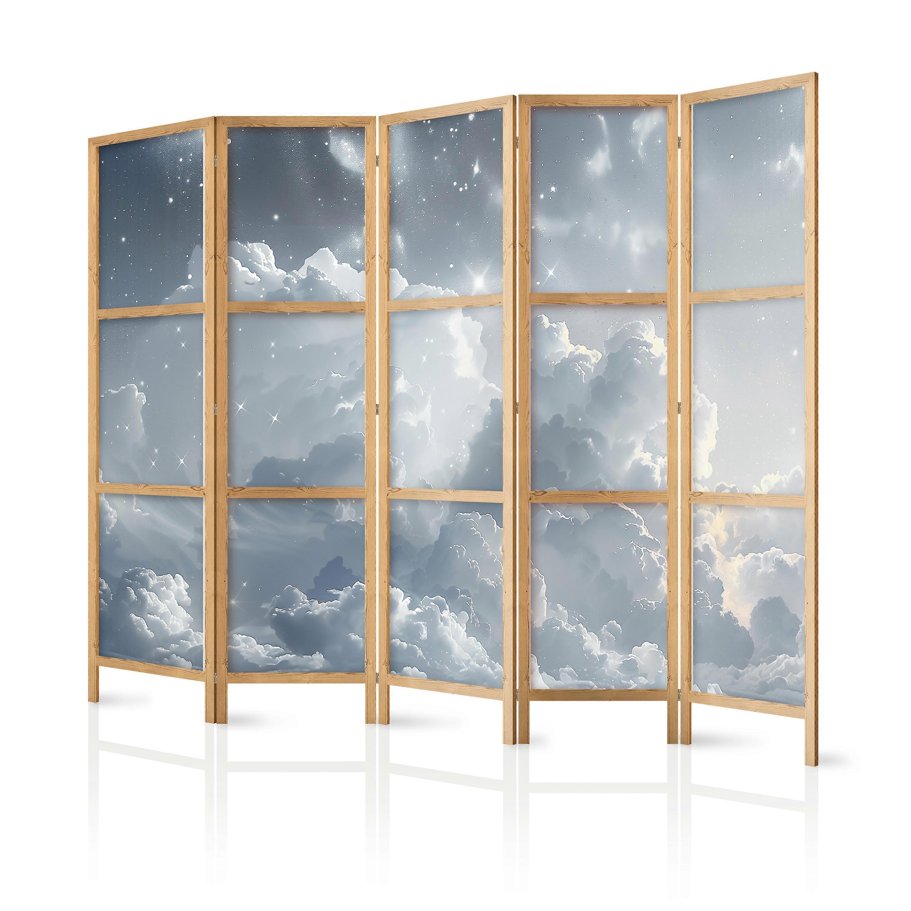 Japanese Screen - Astral Calm: Stars Scattered Over Delicate Clouds