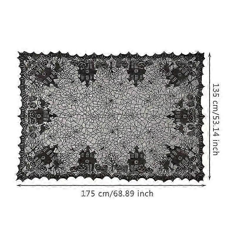 2025 Halloween Tablecloth with Black Spider Web Design