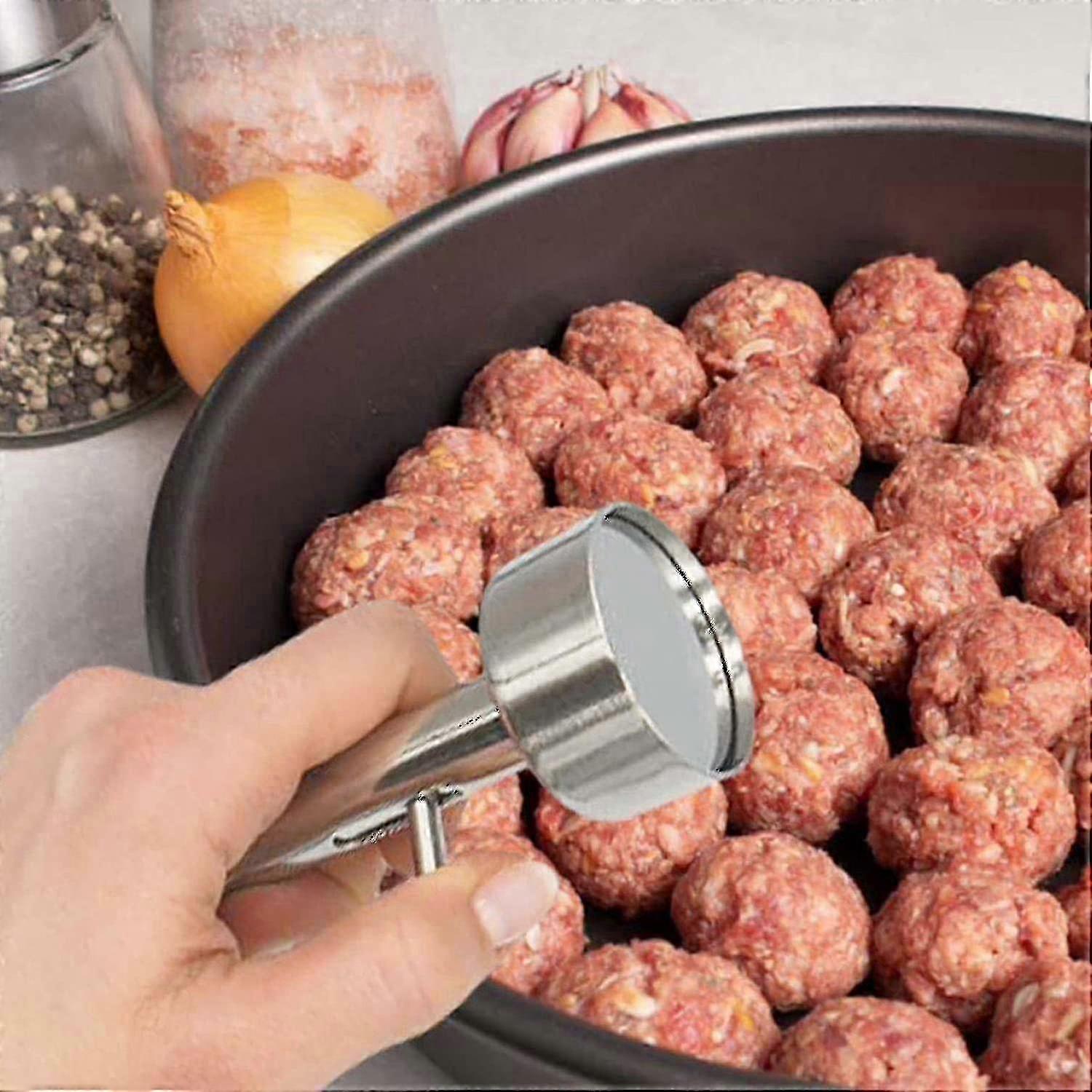 Falafel Scoop Set i rustfritt stål - 3 stk Non-Stick Profesjonelt ballerverktøy