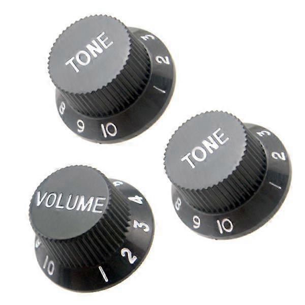7-9pcs Guitar Black 2 Control Buttons Knobs for