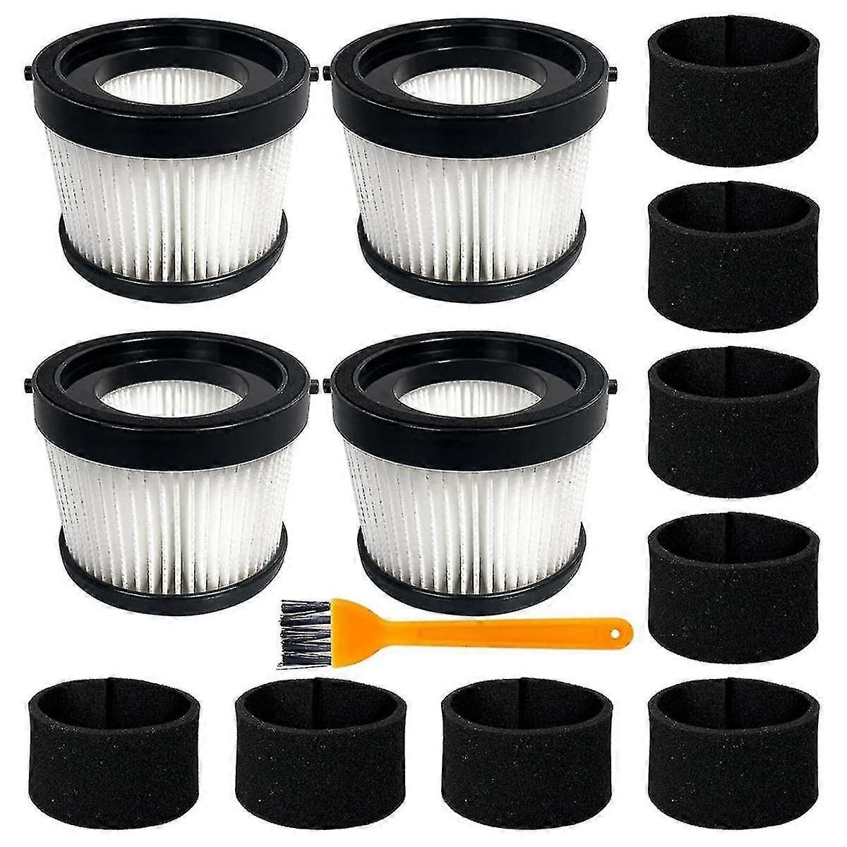 4-Pack HEPA Filter with 8 Foam Sleeves & Brush for DCV501HB Cordless Handheld Vacuum Cleaner