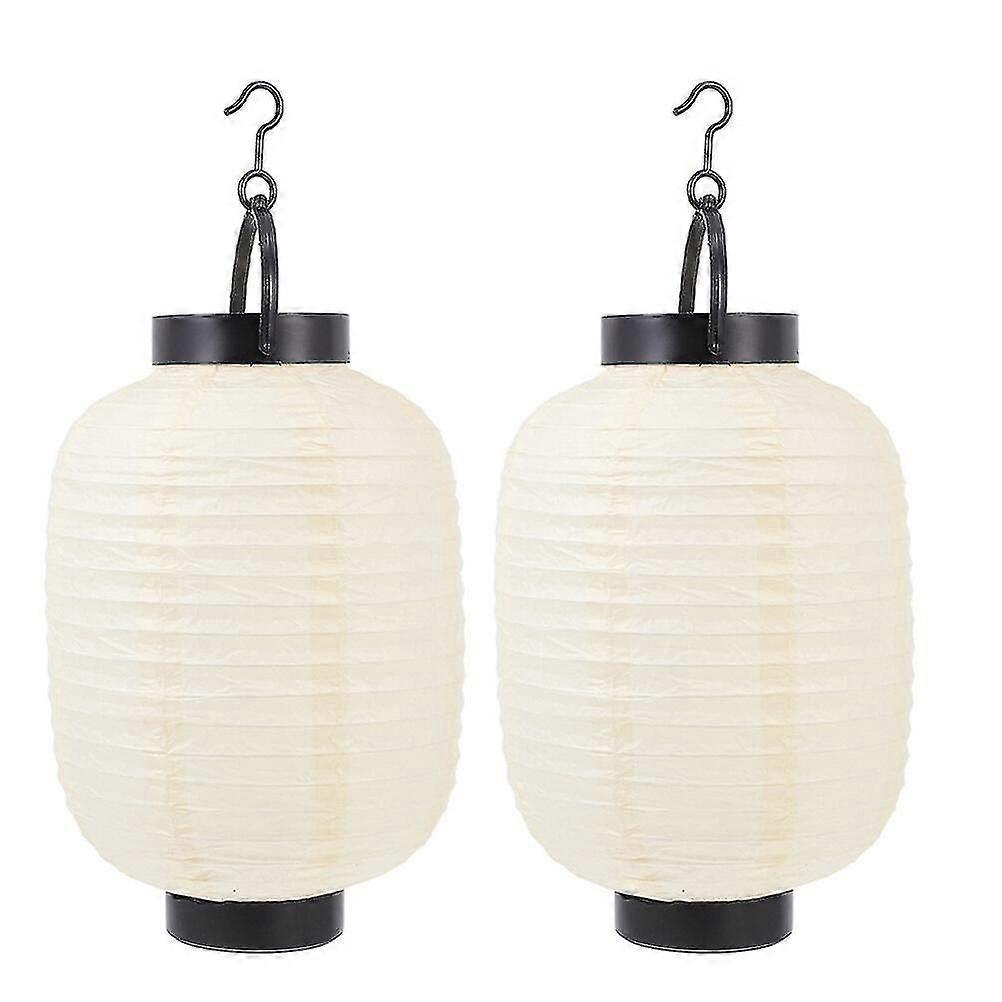 2 Pack Japanese Folding Paper Lanterns with Lights, Hanging Decorative Lighting for Home