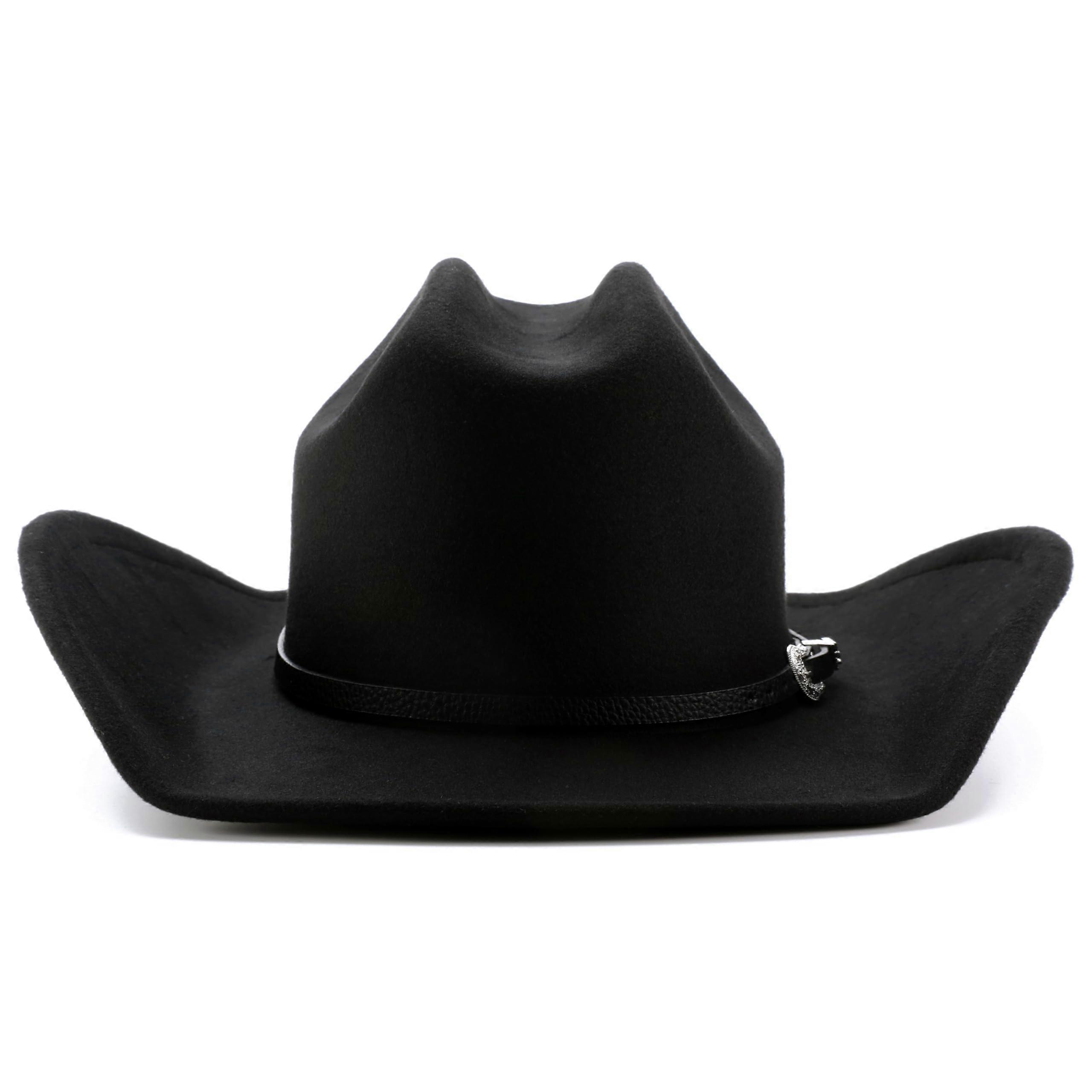 Classic Western Cattleman Crown Rolled Brim Cowboy Hat with Elegant Buckle Ref: 1554