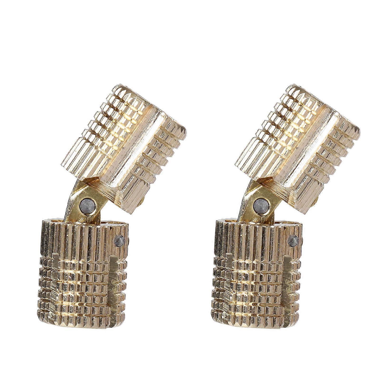 Golden Brass Barrel Hinges for DIY Projects, AntiOxidation and , 180 Degree Opening, 2 Pcs