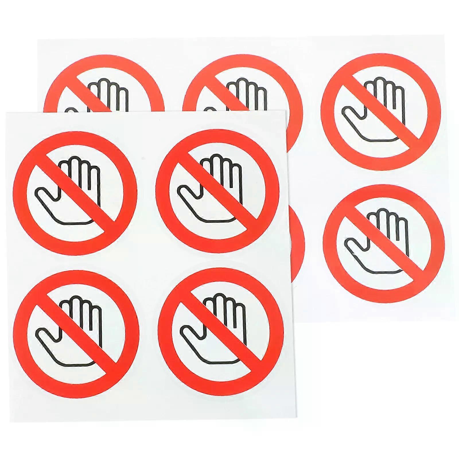 10pcs Do Not Touch Sticker Do Not Use Hand Signs Self Adhesive Decal No Touch Sign Labels Warning Sign Do Not Touch Sticker