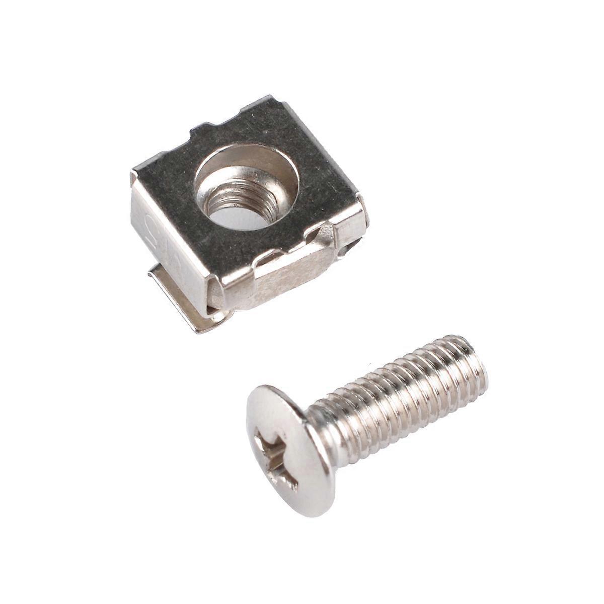 20pcs Square Hole Cage Nuts with Mounting Screws for Server Racks, Cabinets, and Device Enclosures