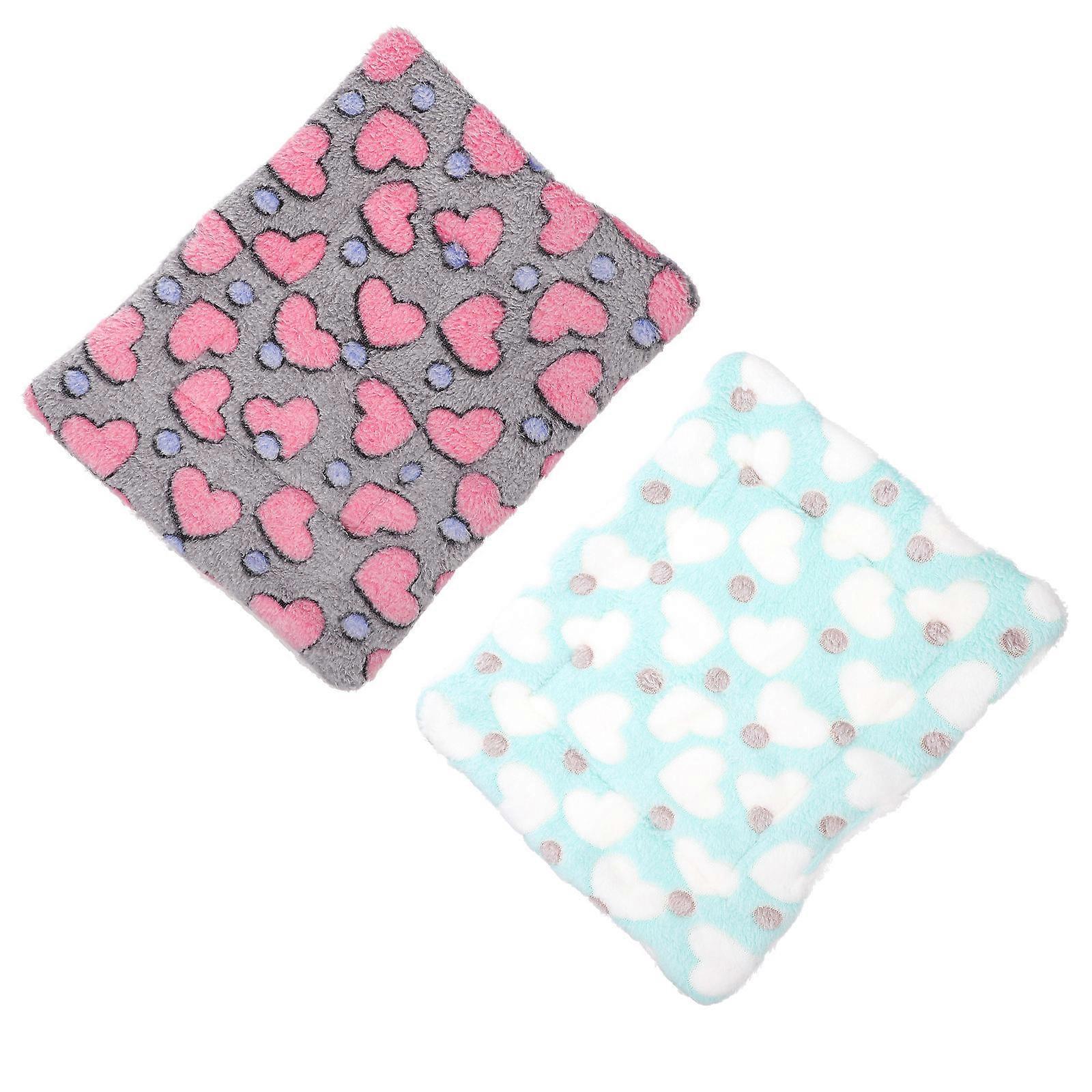 Rabbit Sleep Cushion Guinea Pig Hamster Bed Mat House Squirrel Hedgehog Rabbit Winter Warm Pad Rectangular 20X15X2.5CM Winter Use 2Pcs