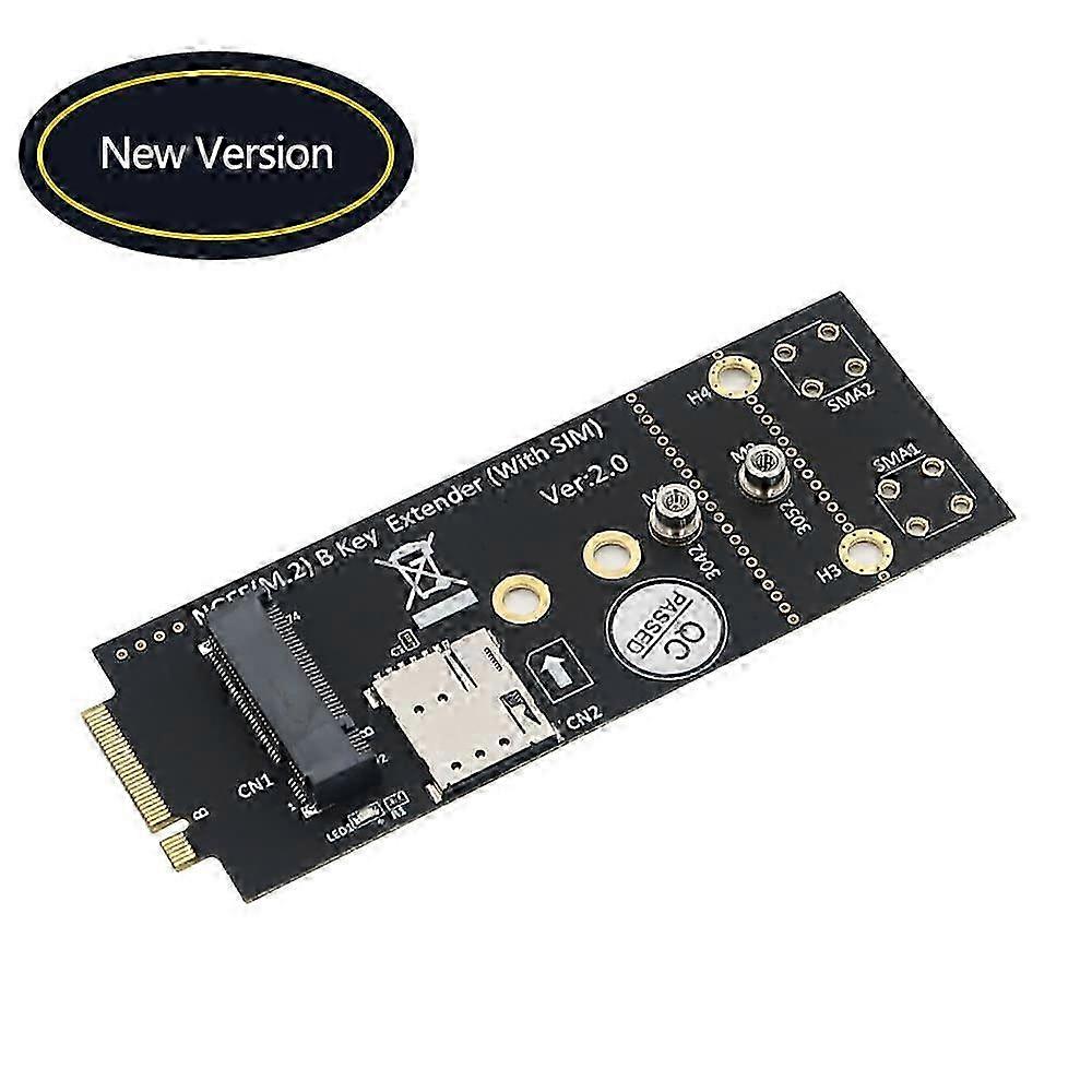 M.2 (NGFF) Key B Adapter with SIM Card Compatible with 3G/4G/5G Modules for Enhanced Connectivity