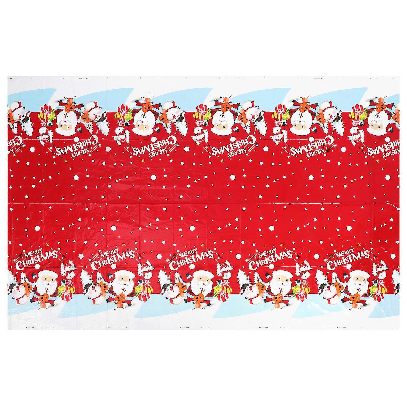 Rectangular Tablecloth Dining Table Cover Christmas Style Waterproof Snowman Pattern 220.00X130.00X0.10CM Protective Function 1Set