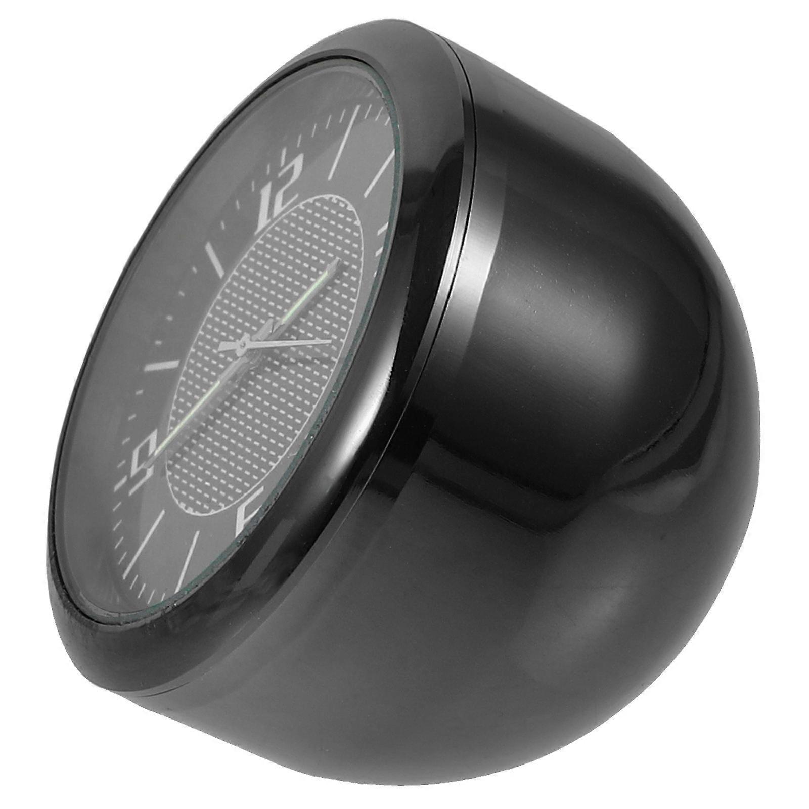 Vehicle Clock Mini Clock For Dashboard Adhesive Automotive Interior Clock Black 1Pcs