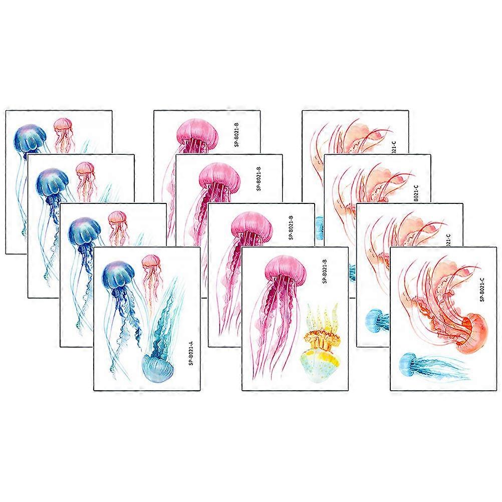 Wall Stickers for Bedroom Jellyfish Design Wall Decal Home Decor Irregular Shape 20x15cm 12Pcs