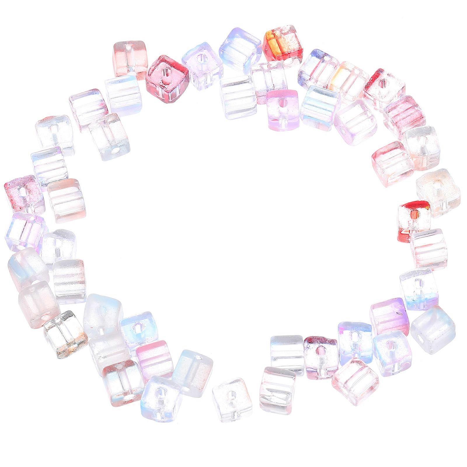 Beads for Crafting Glass Beads for Diy Square Glass Beads Handmade Headdress Craft Accessories 0.70X0.70X0.70CM 500Pcs