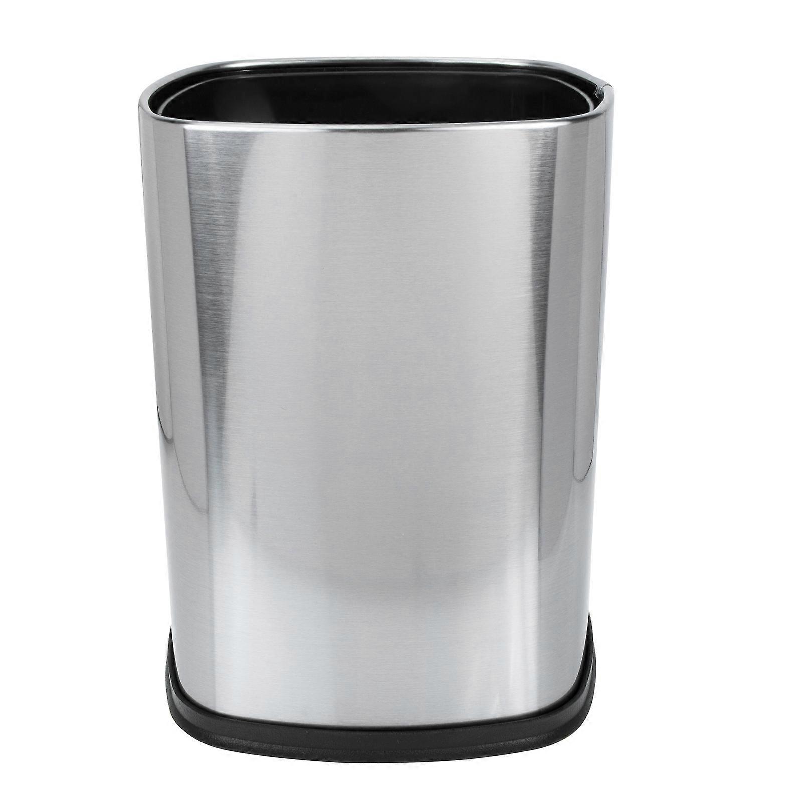 Garbage Bin Stainless Steel Home Office Daily Use Plastic Bag Compatible Square 1Set