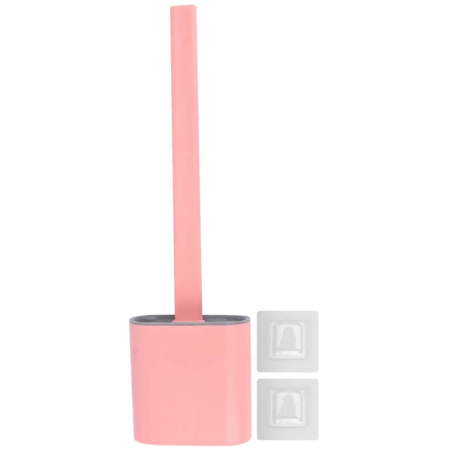 Practical Toilet Bowl Brush Simple Design For Household Users Pink 36.5X10CM Anti-Slipping Handle 1Pack
