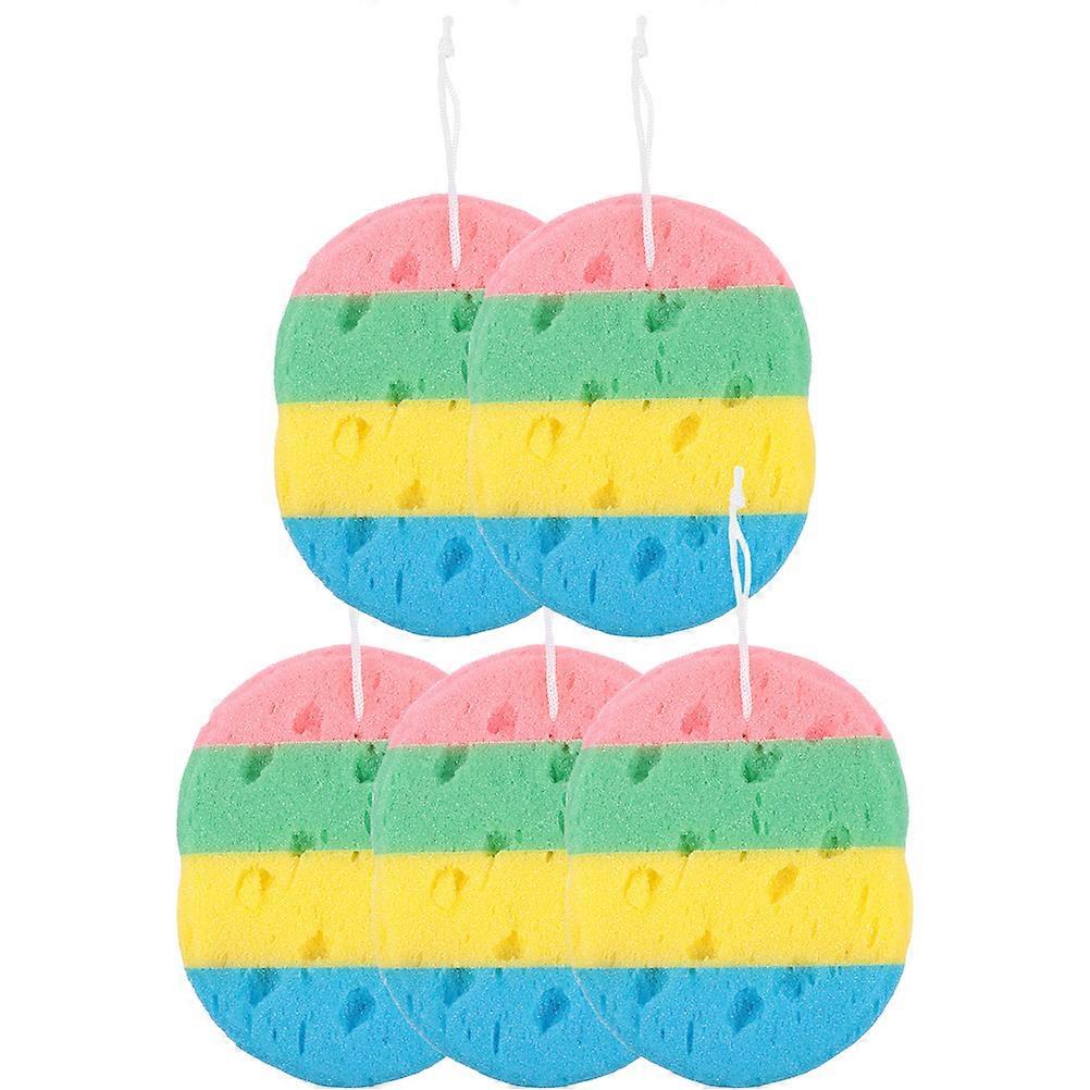 5pcs Exfoliating Bath Sponges for Gentle Skin Cleaning Oval Seaweed Body Scrubber Multipack for Adults