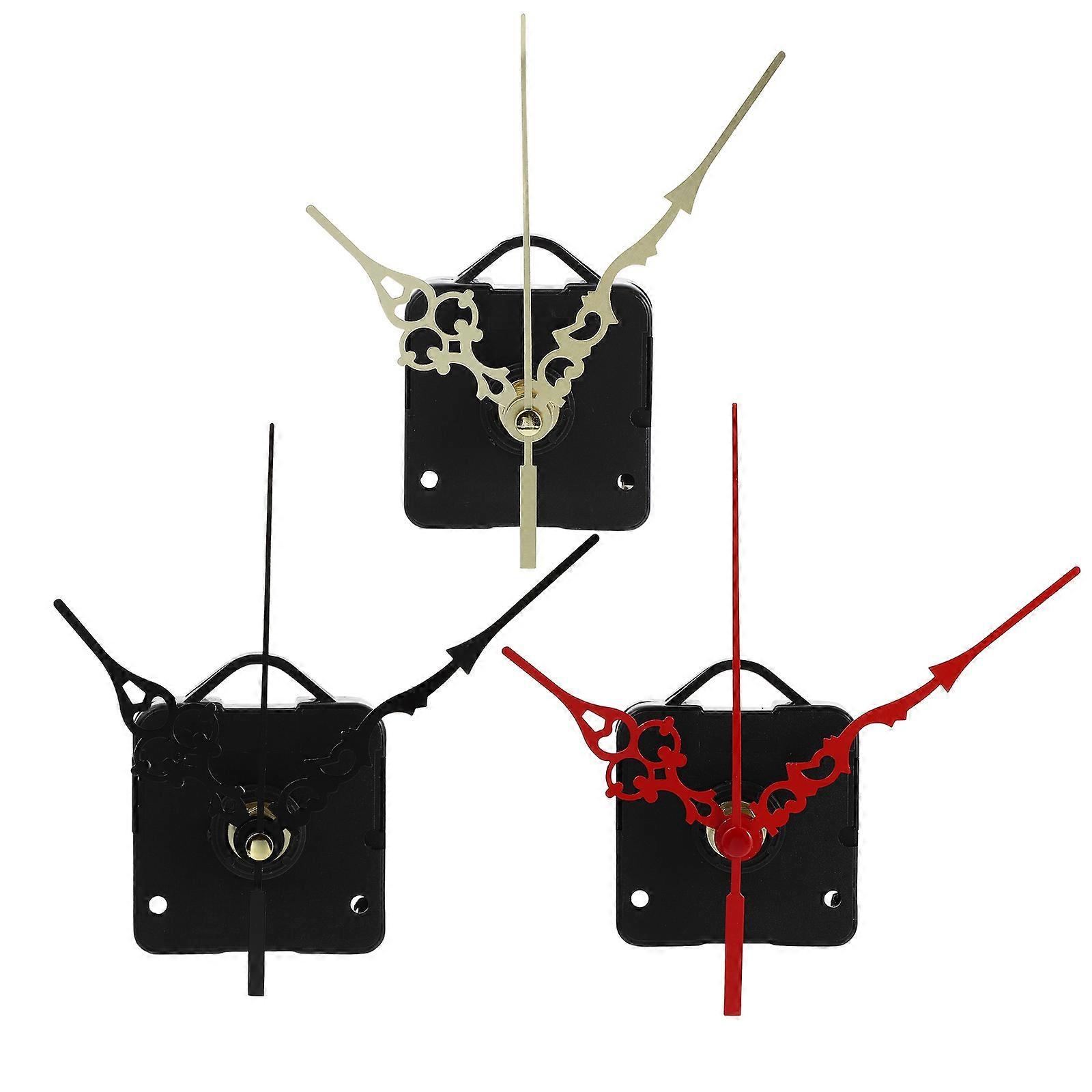 3 Sets Retro Mute Wall Clock Silent Movement Kit DIY Hanging Clock Accessories