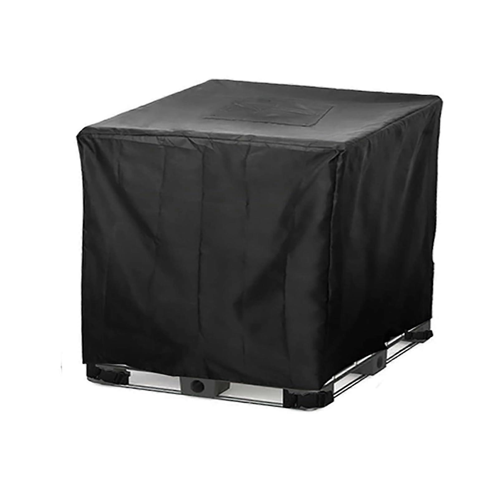 IBC Tank Cover 600L 800L 1000L Black 210D Oxford Fabric Tarpaulin Protective Cover for IBC Containers 120x100x116cm