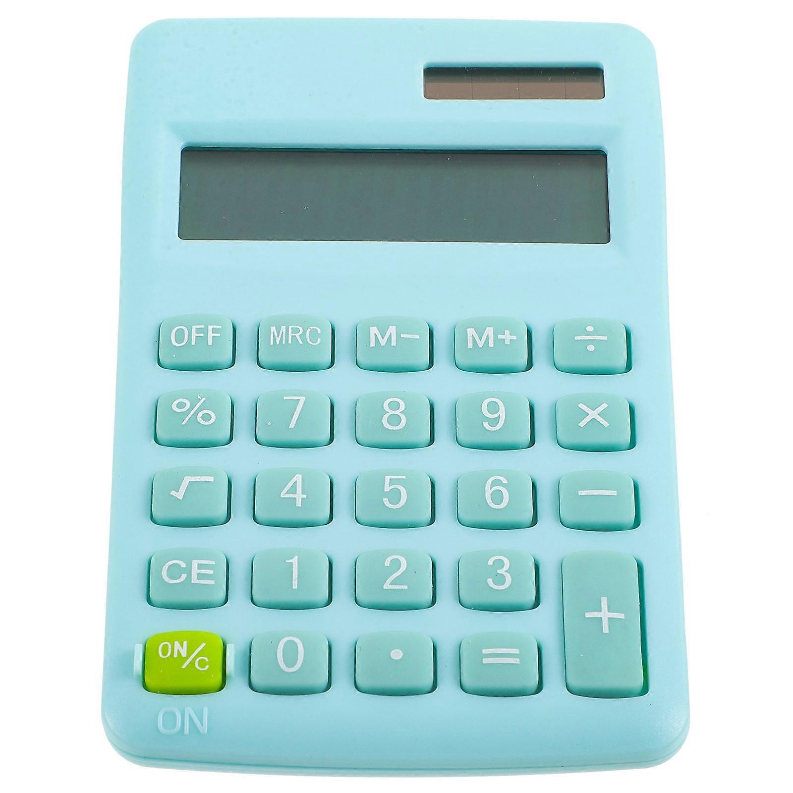 Classroom Calculators Small Desk Dual Powered Peacock Blue Elementary School Students 1Set