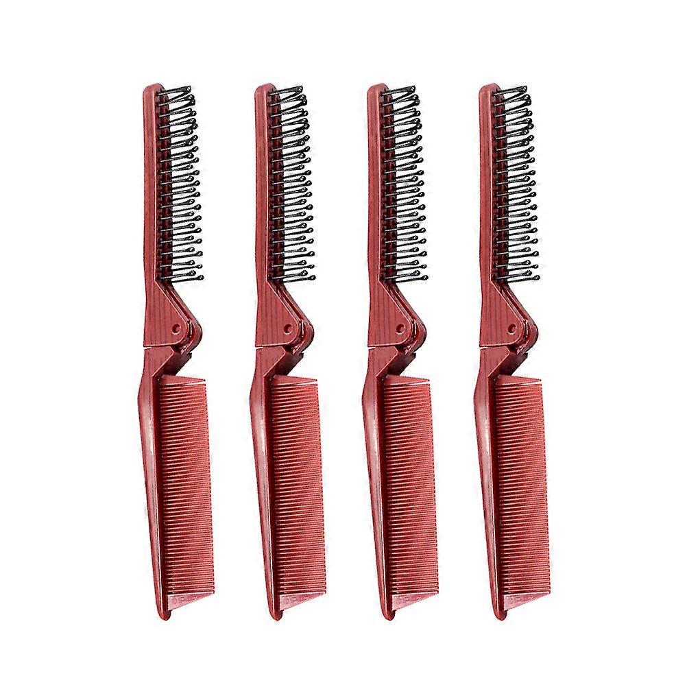 Hair Styling Combs Portable Folding Combs For Hair Salon Home Use Assorted Color 21x25cm Folding 4Set