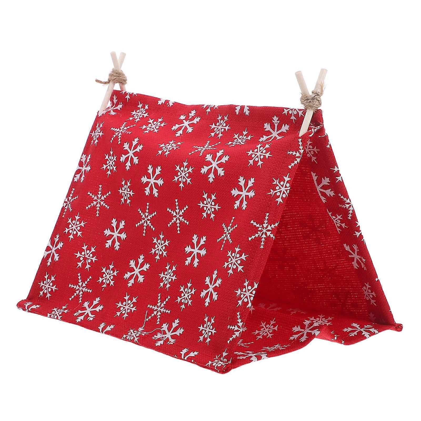 Miniature Tent Model Sand Table Landscaping Decoration Outdoor Camping Representation Red 17.00X15.00X12.00CM Display Decoration 1Set