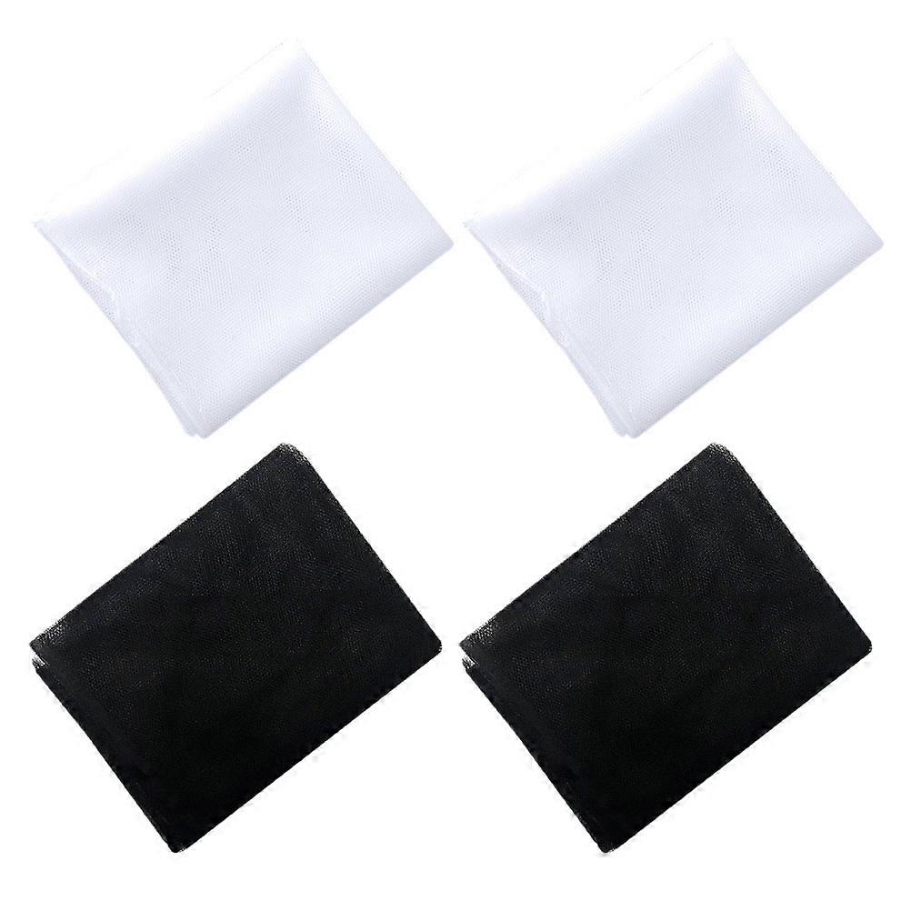Window Screen Insect Proof Fly Screen Curtain Mesh White Black 150x130cm Rectangular Simple Design 4Pcs