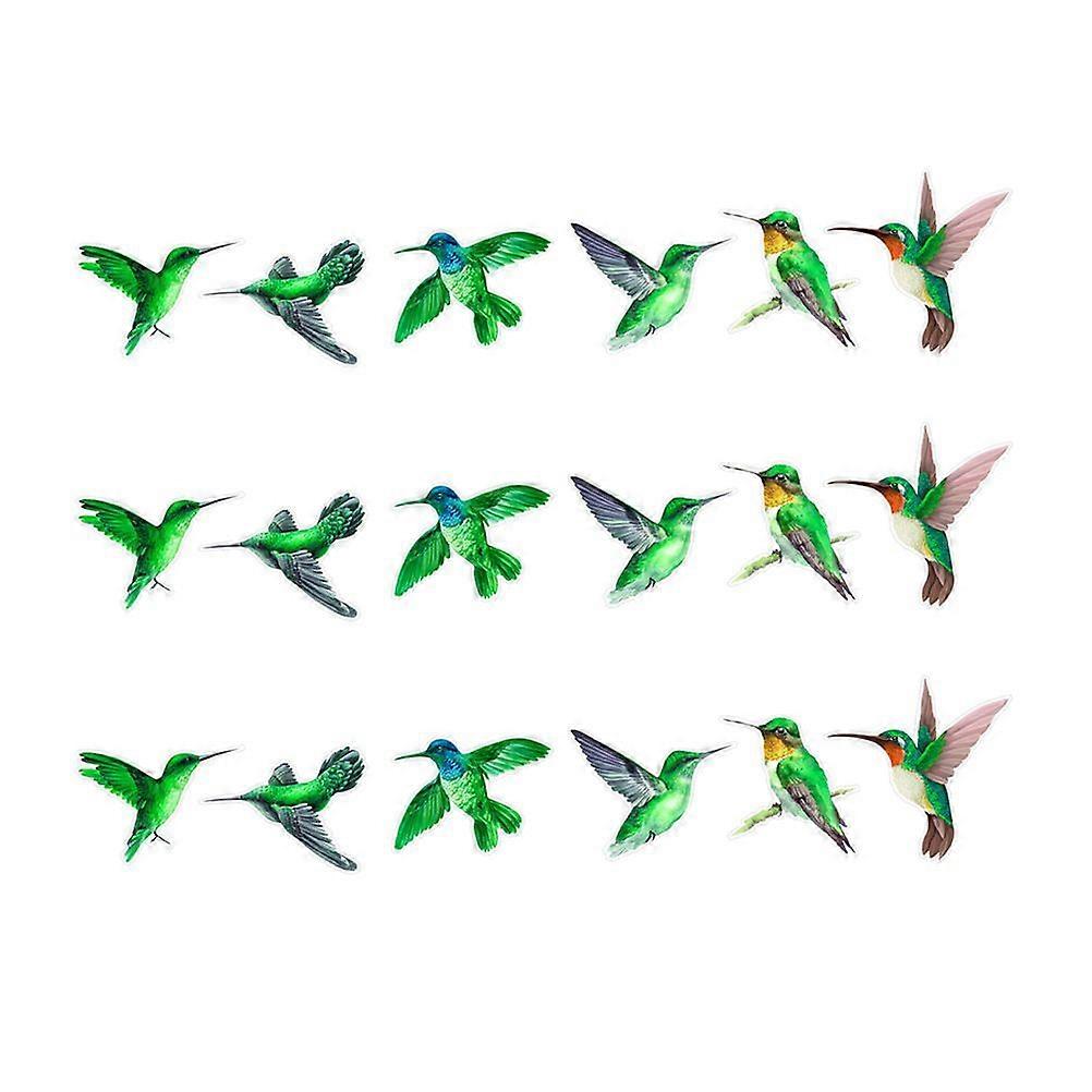 1 Set 18Pcs Window Stickers Window Decals Anti-collision Bird Decals (Green)