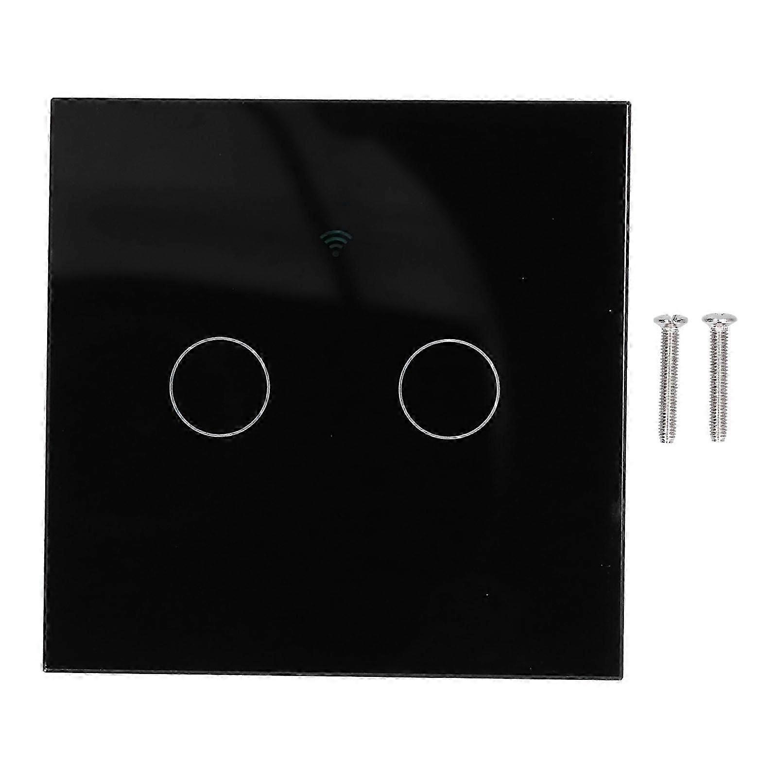 Tipo 86 2Way Smart Switch Touch Voice Capacitor Doméstico Interruptor retroiluminado gratuito para Zigbee Tuya (Preto)