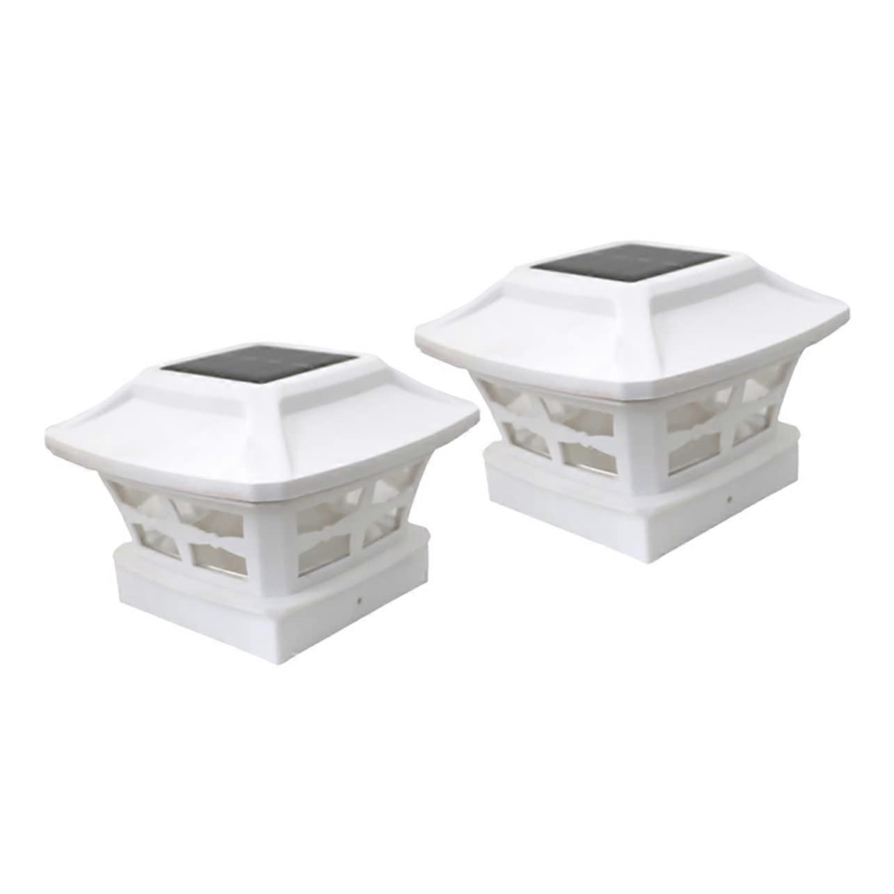 solar post lamp for outdoor pillar light white