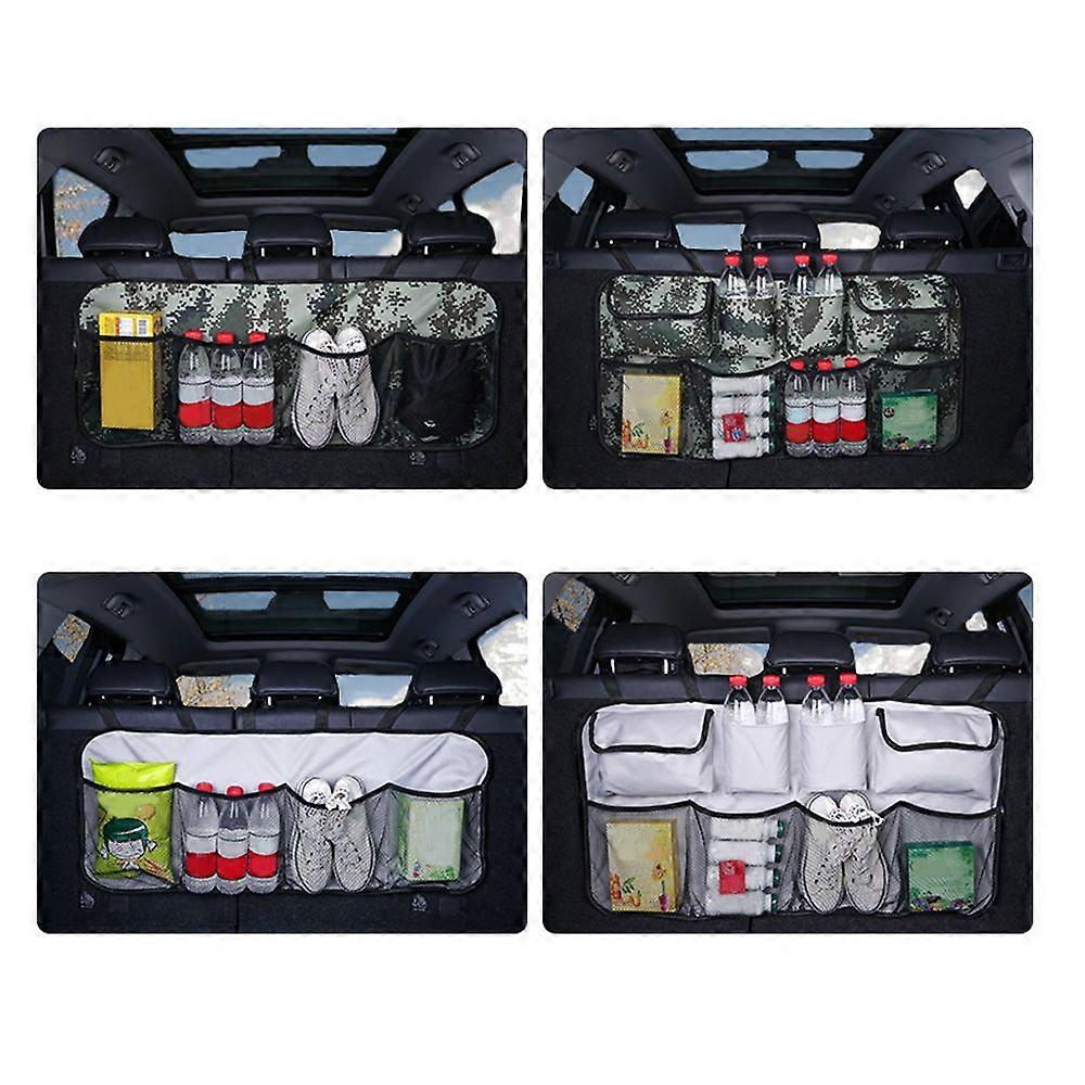 Car Trunk Organizer Bag Back Seat SUV Foldable Auto Storage Stowing Tidying Trash Automobile Pouch Black MK49027