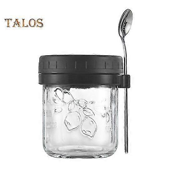 1 Set 400ml Breakfast Cup Easy to Clean Leak-proof Food Containers with Spoon for Home Office School