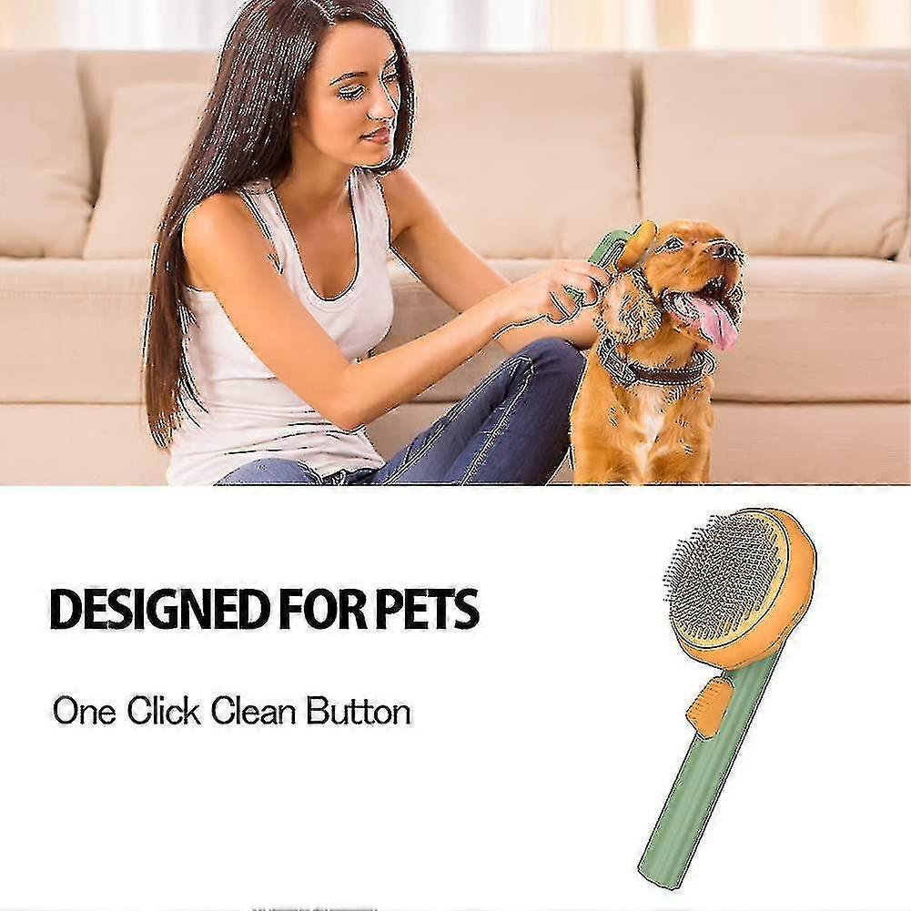 Pet Pumpkin Brush, Pet Grooming Self Cleaning Slicker Brush For Dogs Cats Puppy Rabbit