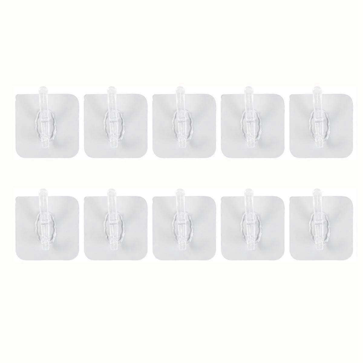 10pcs Wall Mounted Hat Hooks Transparent Acrylic Hat Holders Robe Hooks Adhesive Hooks Suitable for Various Brands