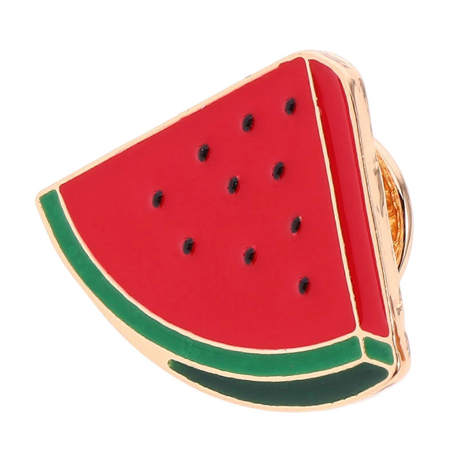 Fruit Shaped Cartoon Lapel Badge Watermelon Brooch Red Color Zinc Alloy Decorative For Women Formal Events 1Pack