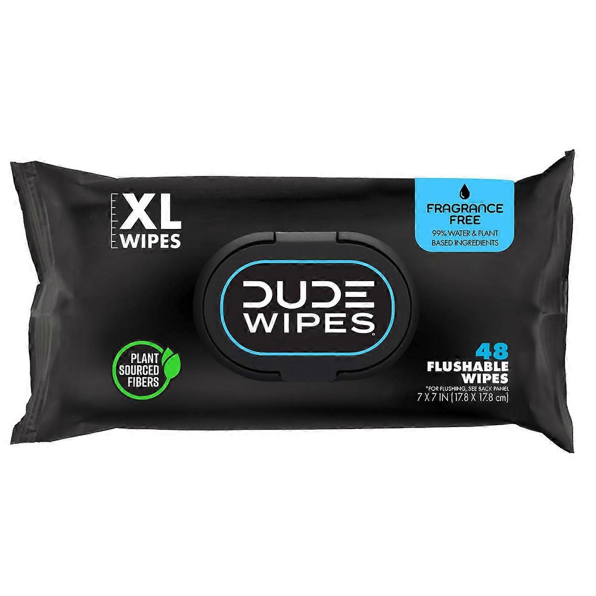 Dude Wipes 无香型可冲水个人湿巾 - 48 克拉