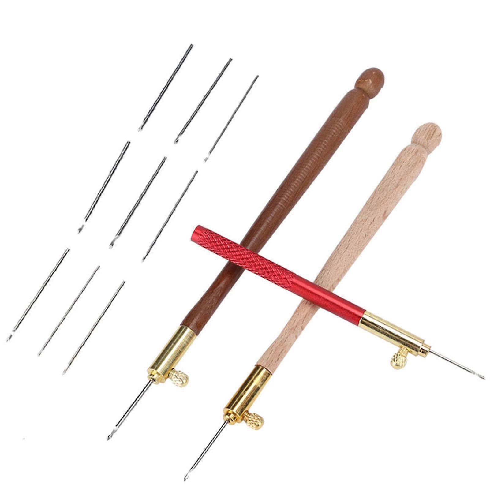 Crochet Hook Set with Tambour Hook and Beading Needle, Ergonomic Embroidery Tools for Knitting and DIY Sewing