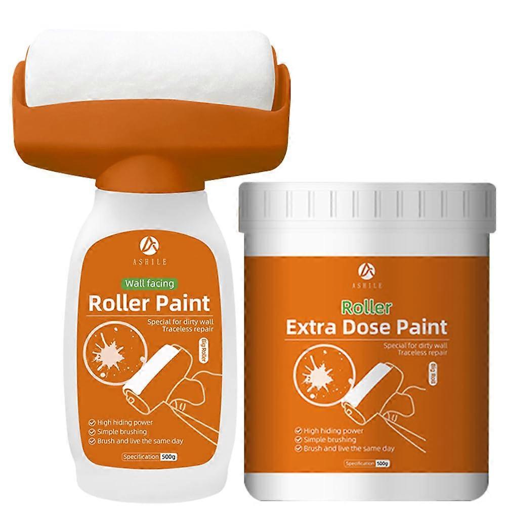 Wall Paint Touch Up White, Wall Roller Brush with Paste