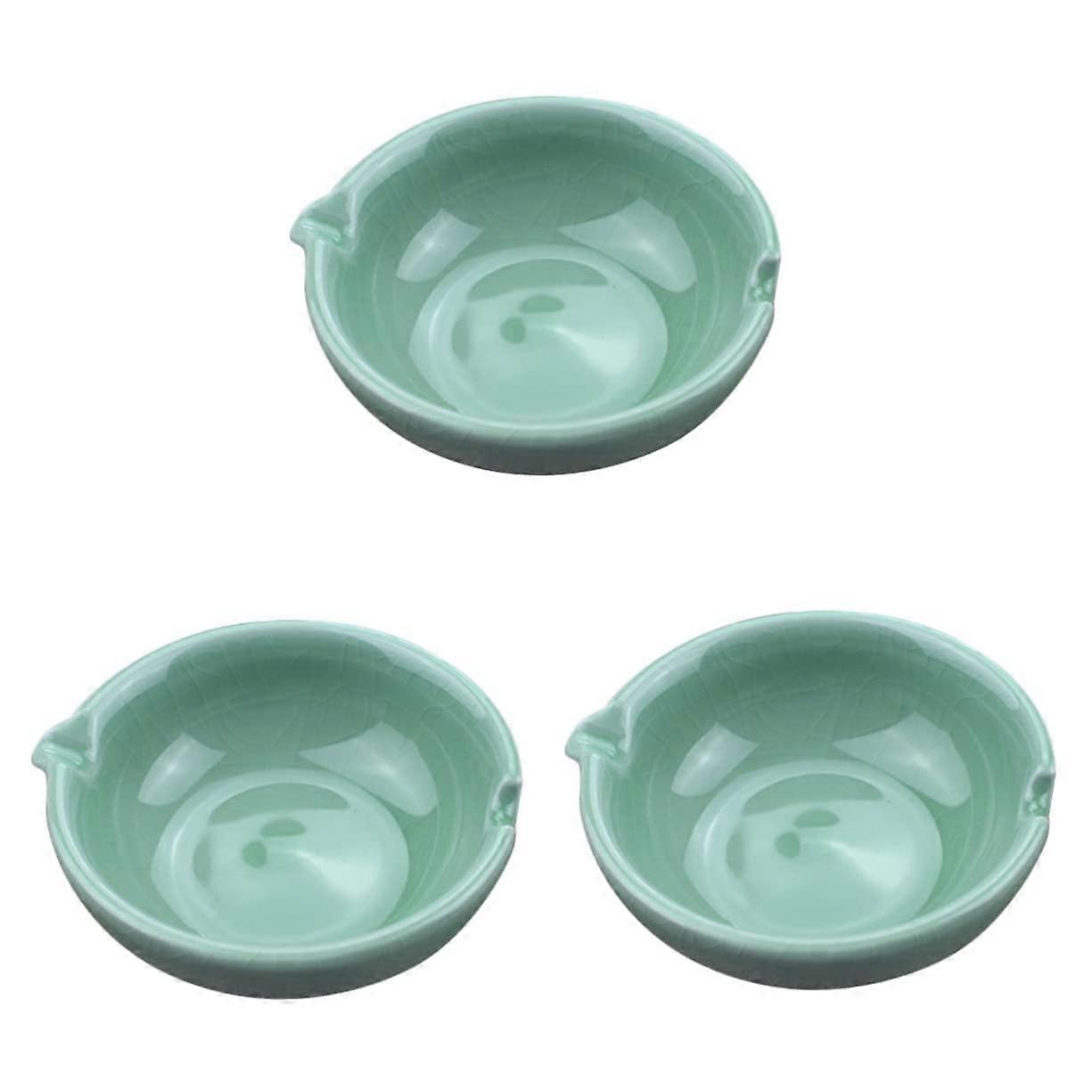 Ceramic Ink Stone with Chinese Calligraphy Chinese Duan Ink Plate, Ink Mixing Tray, Japandi Decor (Set of 3 Pieces)
