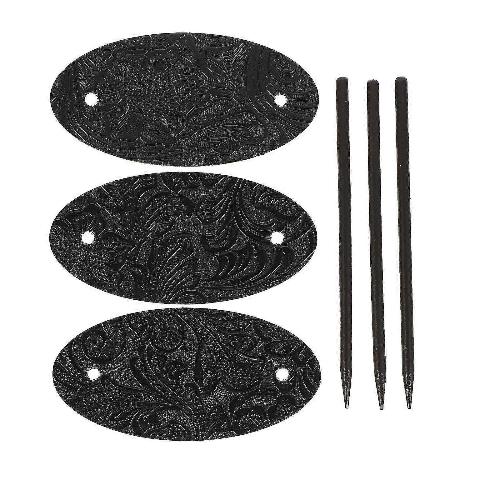 2025 3pcs Cuir Cheveux Barrette avec Bâton Cheveux Bâton Clip Femmes Queue De Cheval Titulaire Épingle