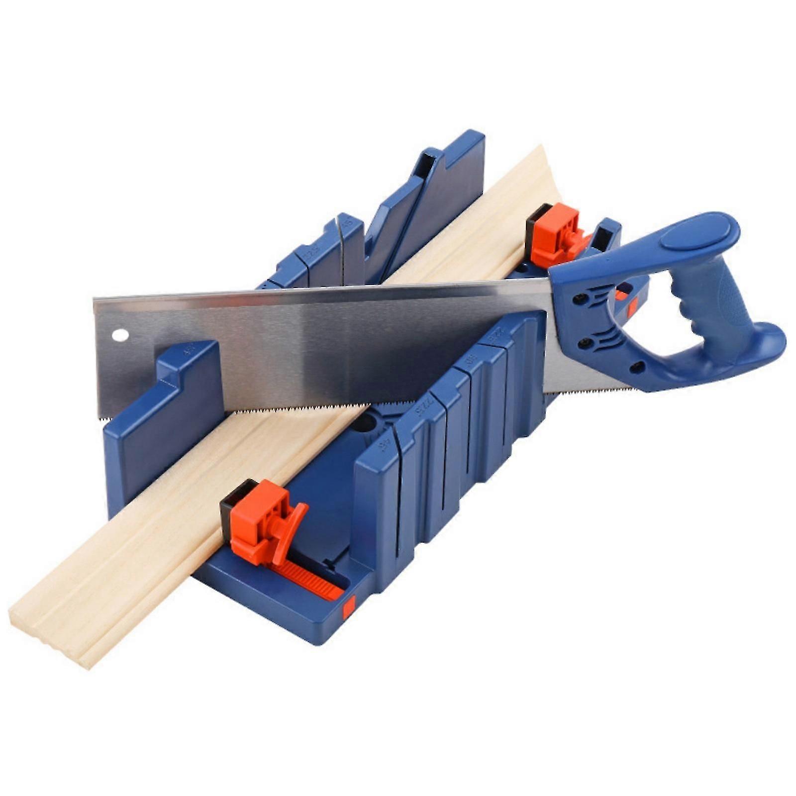 Adjustable Angle Miter Box With Handsaw For Precise 45 Degree Cut Stable Design For Home Improvement Carpentry Projects
