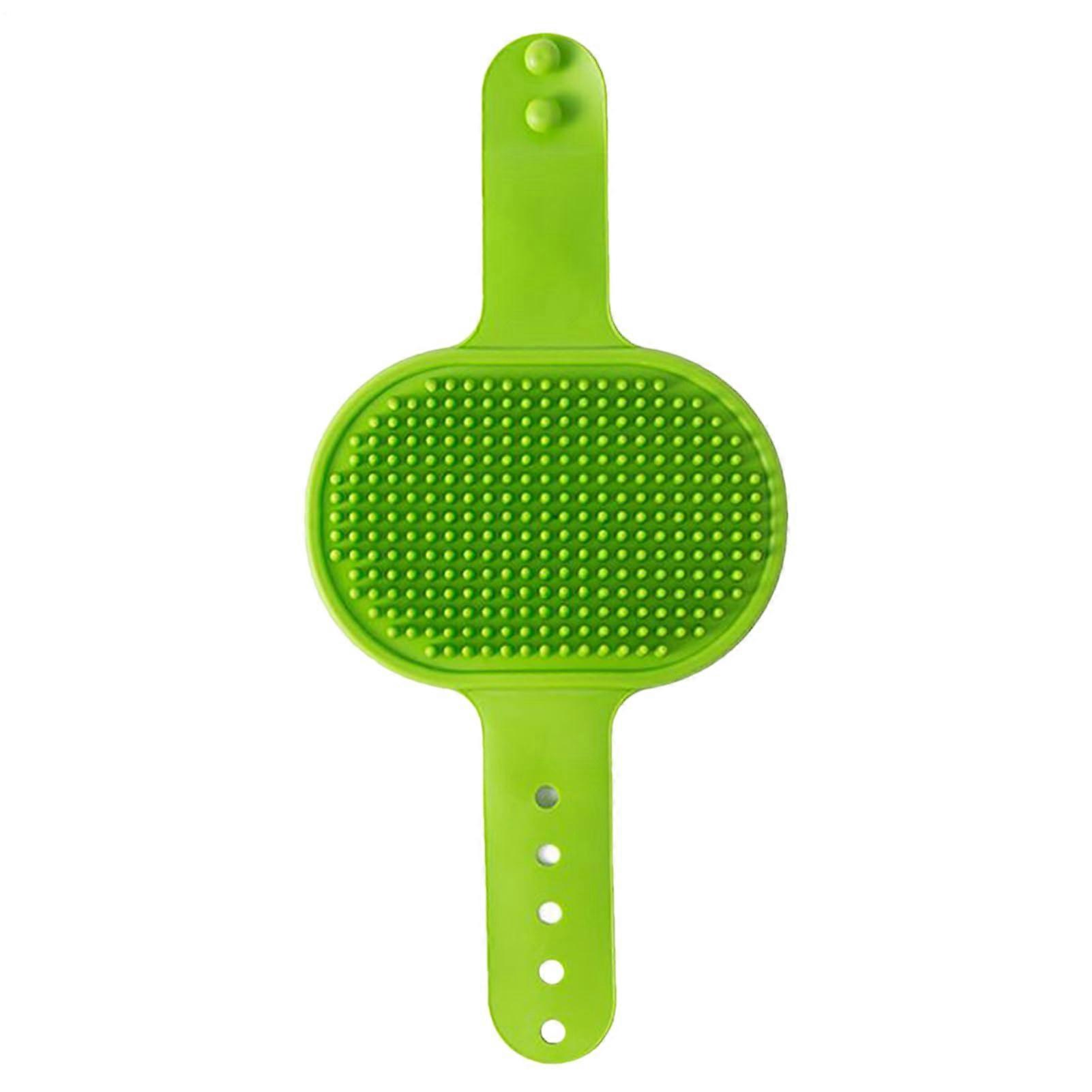 Cat Self-Nourishing Brush Set - Soft Silicone Grooming Combs for Cats of All Sizes, Adjustable Face and Body Massage Tool, Green