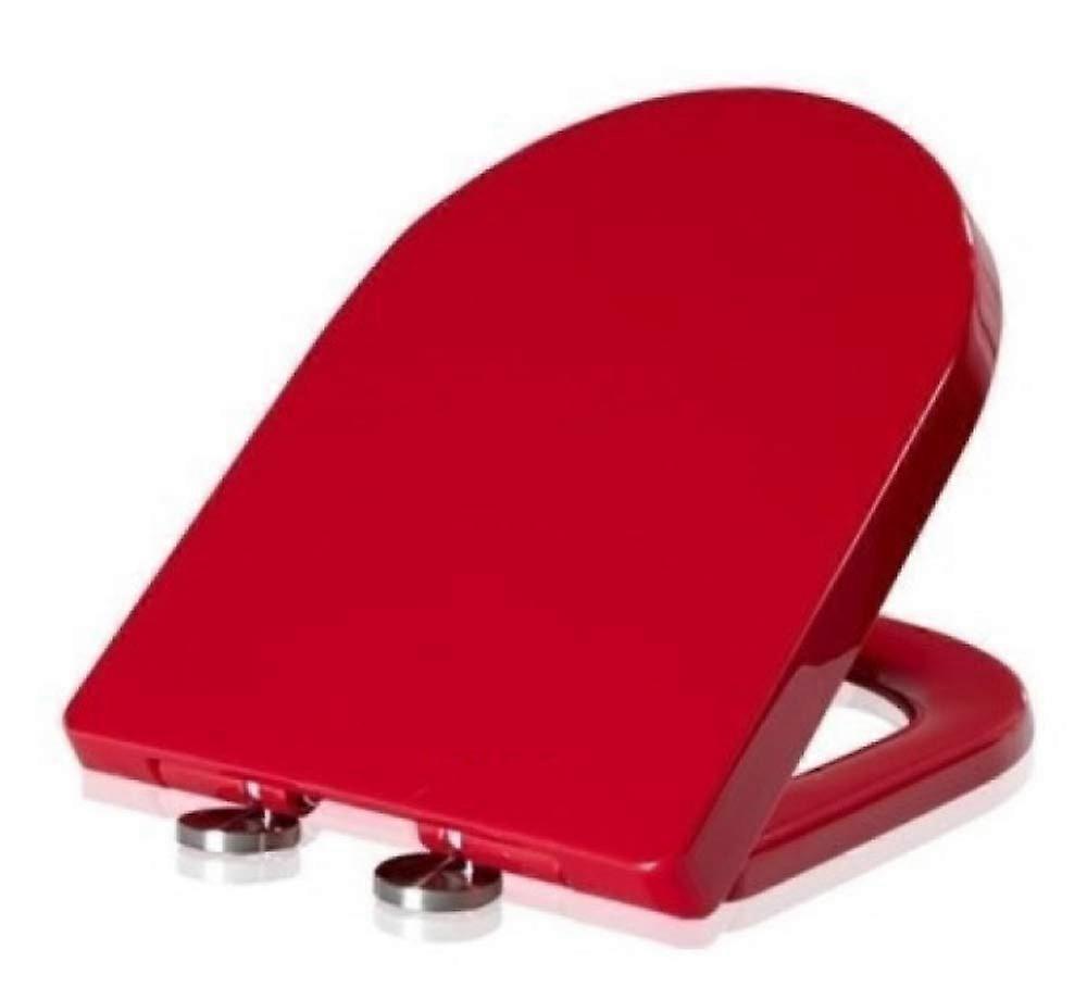 Modern luxury Dshaped toilet seat with slowclose mechanism, easy to clean, and equipped with durable mounted hinges (red), Red4144cm*34cm