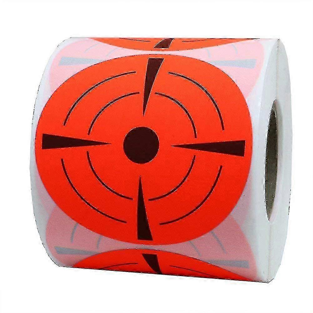 3 Inch Round Stickers Adhesive Shooting Targets Dots Labels (Fluorescent Red)