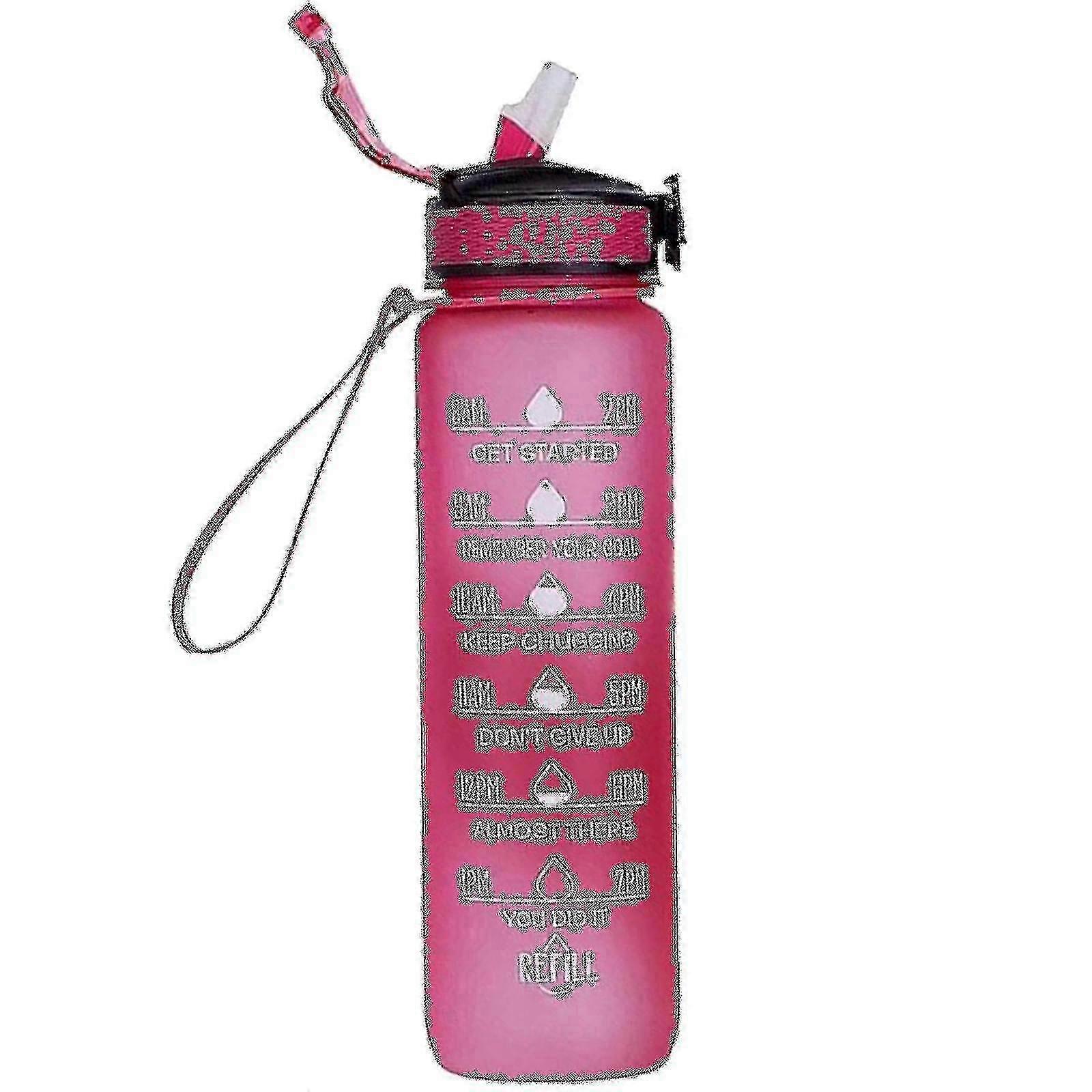 1000ml Free Motivational Sports Jug With Time Marker Outdoor Fitness Mug Gradient Color Outdoor Frosted Water Bottle