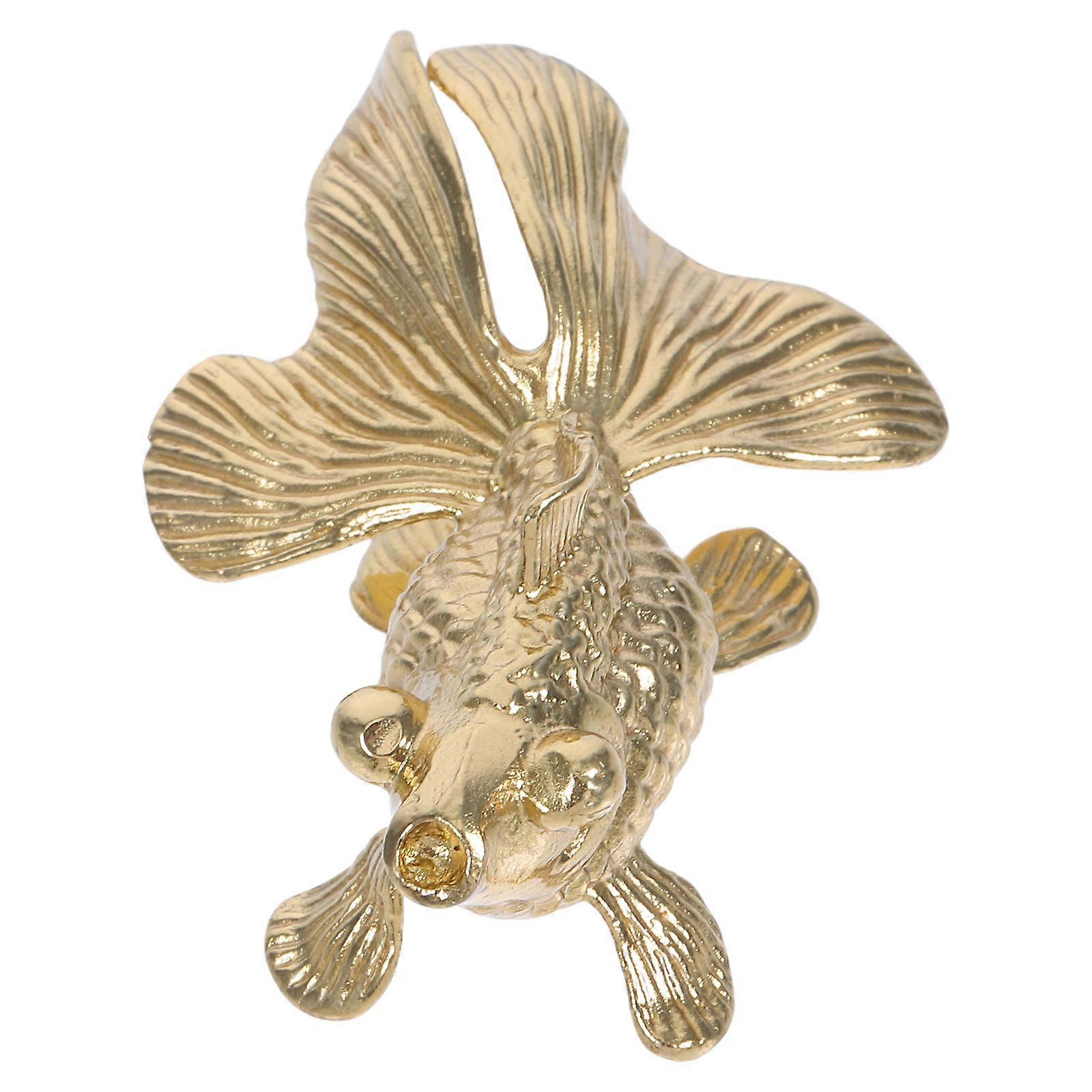 Decorative Goldfish Knob Solid Brass for Bedroom Cabinet Pull Handle 5.00X3.60X2.50CM 1Pcs