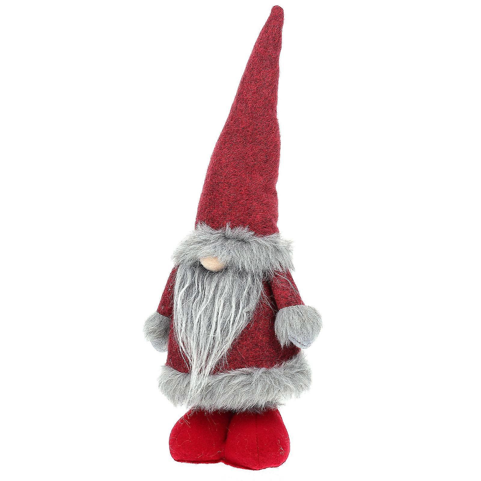 Small Ornaments Gnome Decor Doll Photo Activities present Adults Dark Red Plush 1Set