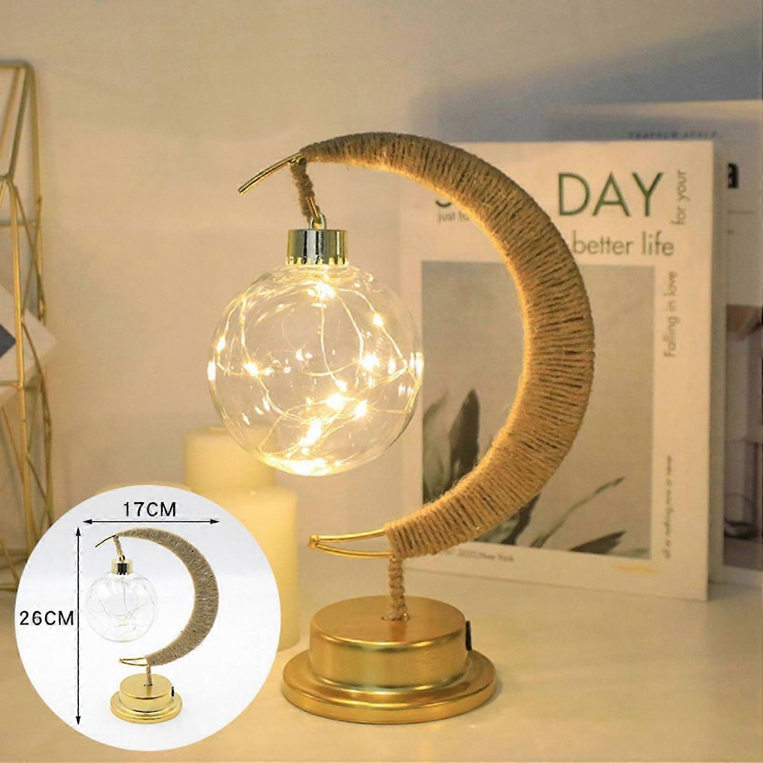 Eid al-Fitr Lunar Lamp,USB/Battery Powered Moon Light,Ramadan Decorations Night Light