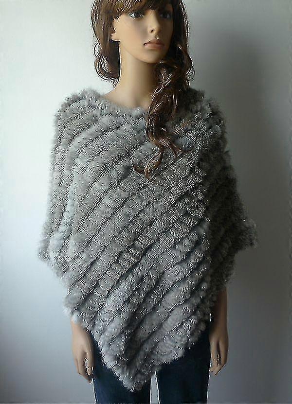 Slim Rabbit Fur Shawl - Natural Poncho for Certain Brands