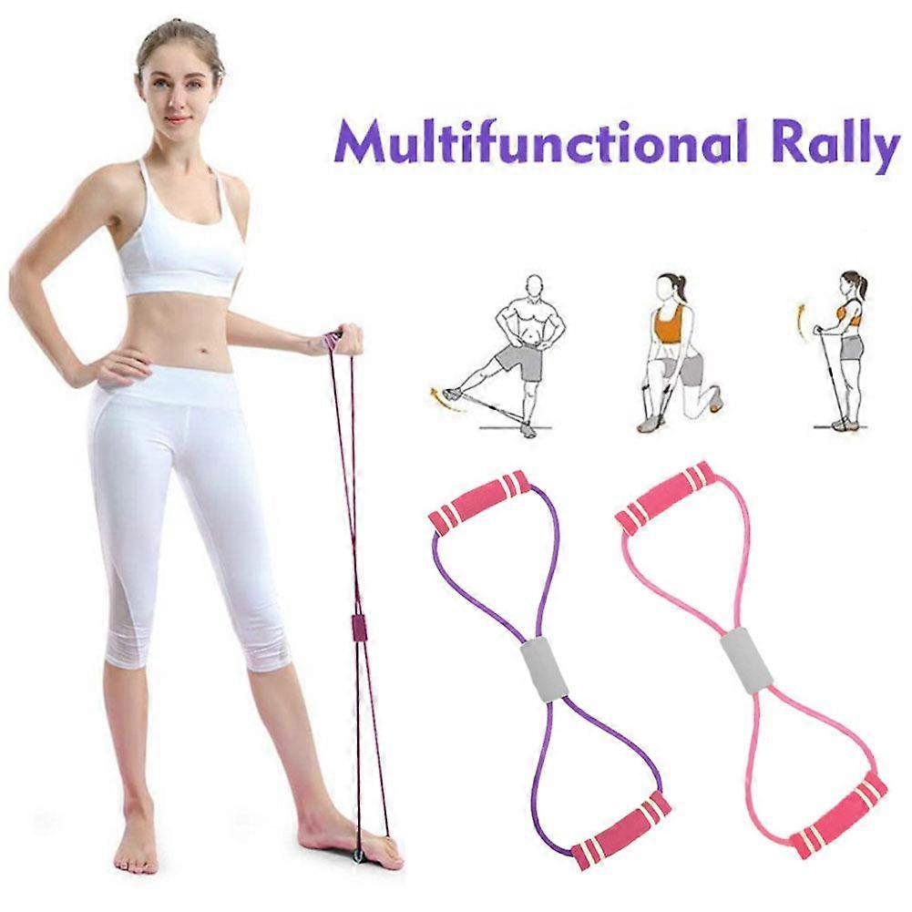 Dubbele kleur reguliere poedertrekker (A) $8-vormige trekker trekriem yoga borst uitbreiding thuis elastische riem fitness vrouwen open schouder mooie rug