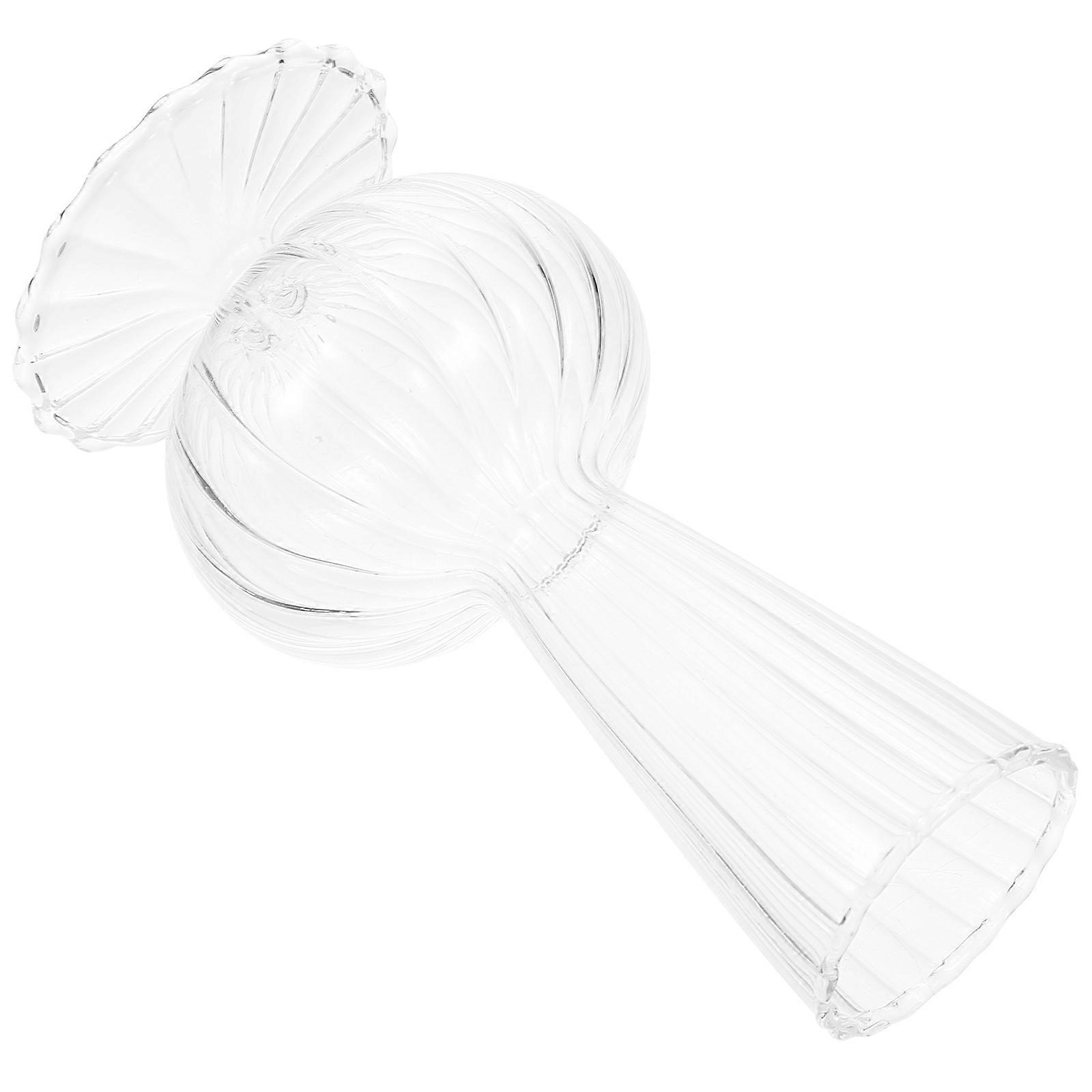 Small Vase Decor Simple Style Square Base Balcony Transparent Glass 1Pcs