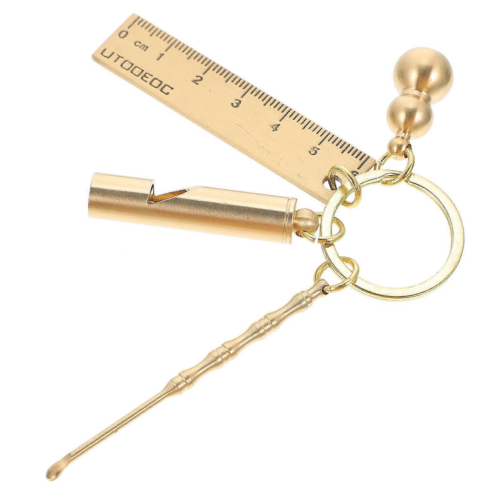 Household Key Ring Keychain Brass Keychain present Accessory Ruler Shape Daily Use 1Set